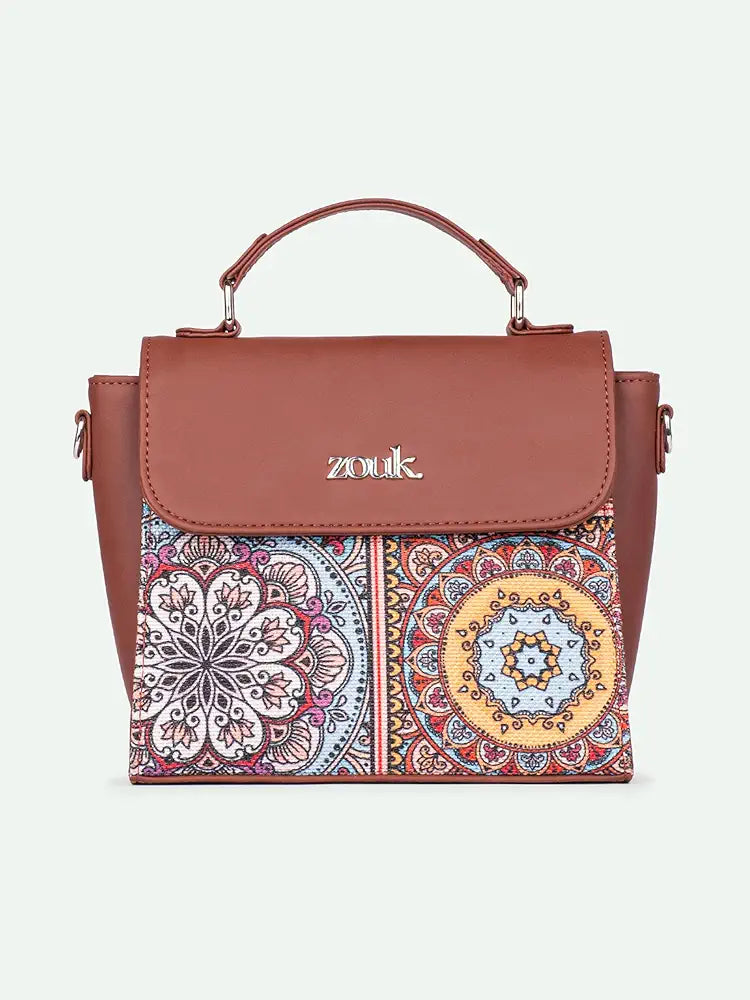ZOUK Statement Sling Bag With Handle For Women's Girls Ladies