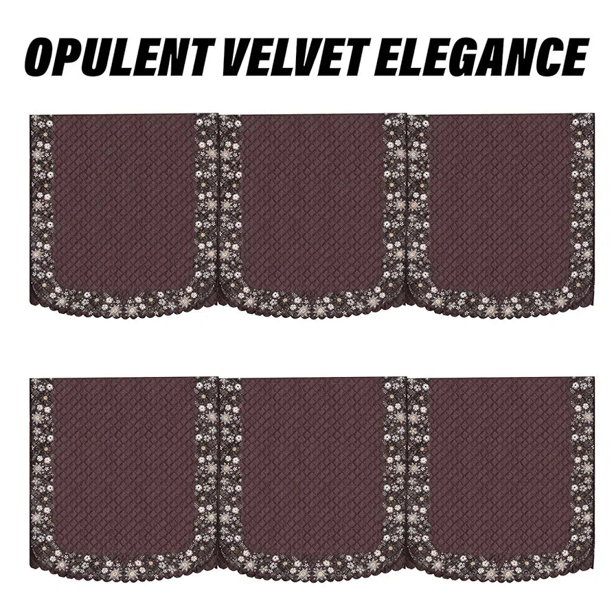 Kuber Industries Sofa Cover | Velvet Sofa Cover Set | Digital Painting Quilted Sofa Set | SUEDE Ultra Sonic Couch Cover | Sofa Cover for Living Room | Sofa Cover for Hall | Brown