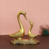 Ecraftindia Golden Metal Loving Swan Showpieces | Love Birds Statues