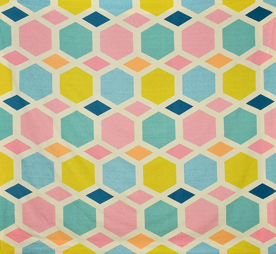 THE HOME STYLE Cotton Feel Glace Cotton Elastic Fitted All Around Printed Full Length Single Bed Bedsheet with 1 Pillow Cover 