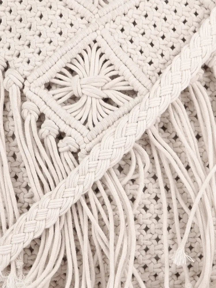 ASTRID Handmade Macrame Flap Over Sling Bag For Girls And Women