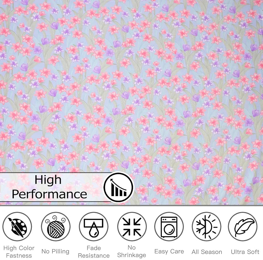 FRESH FROM LOOM Microfiber Soft Cotton Single Bedsheet | 200 TC Single Size Soft Bed Cover with 1 Pillow Cover | Hypoallergenic Bedsheet for Single Bed | Anti Fade, Printed 