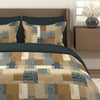Layers Tivoli Cotton Bedsheet Set for All Seasons Lightweight 104 TC Queen Size Beige/Blue Color
