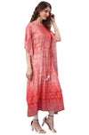 Janasya Women's Peach Poly Georgette Kaftan