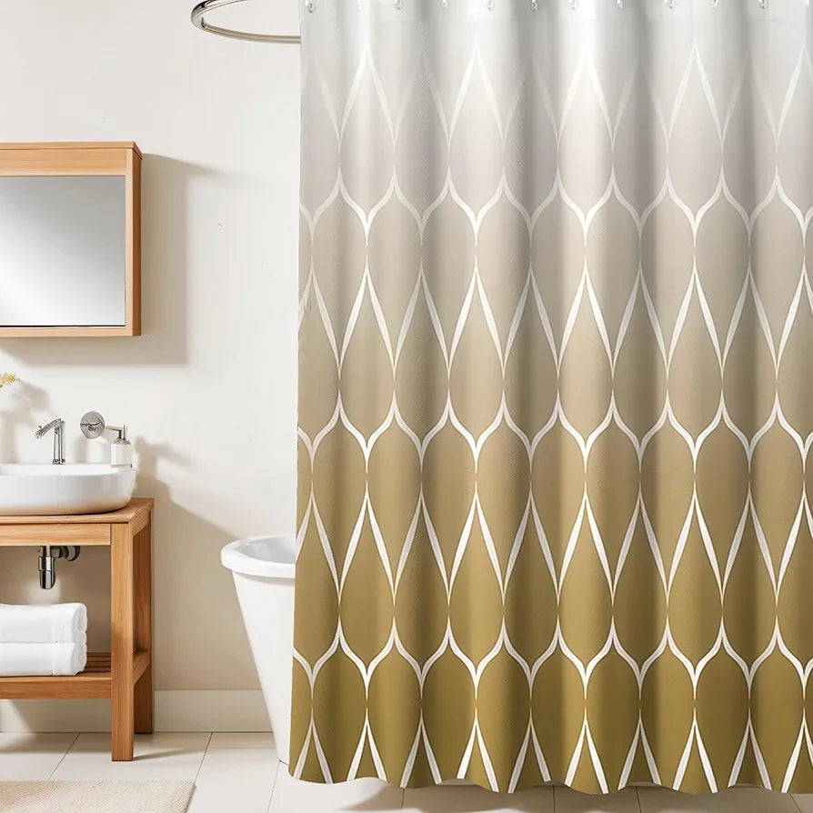 HOMETHREADS Printed Blackout Embrace Luxury with Our 6-Feet Long Premium Polyester Shower Curtain with 12 Hooks for a Lavish Bathroom, Machine Washable 