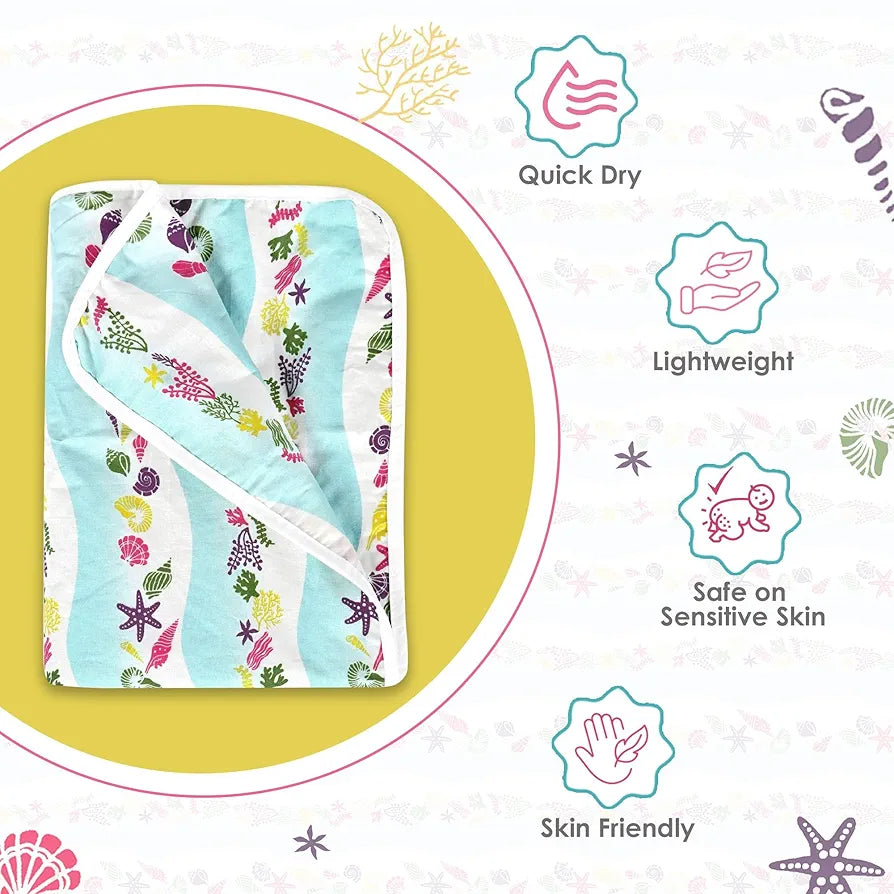 Divine Casa Pure Cotton Printed Single Dohar for Newborn Baby | 120 GSM | Soft & Lightweight Throw Blanket | Cozy & Breathable Bedding | All-Season Comfort | 0-4 Years | 135 x 100 CM, Cosmic Sky