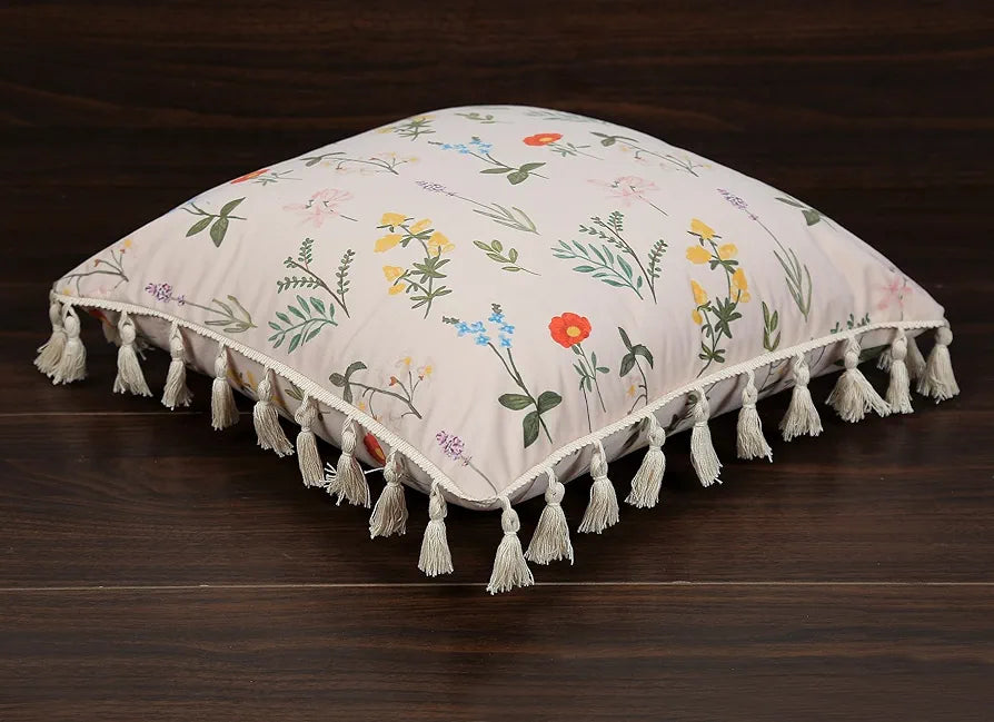 ishro home Premium Cushion Cover Set of 1 | Cushion Cover 16 inch x 16 inch – Soft European Standard Fabric, Frill Design, Machine Washable | 