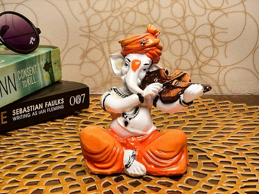 Karigaari India Karigaari Polyresine Ganesha Playing Guitar