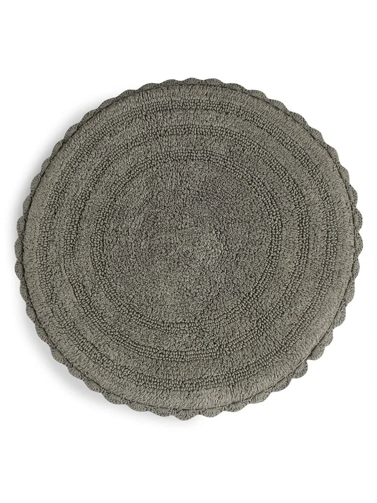 SASHAA WORLD Round Reversible Crochet Bath Mat, Super Absorbent 100% Cotton & Quick Dry Bath Rug for Bathroom Floor Mats 