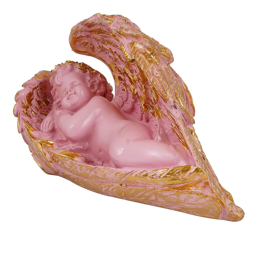 Zart Angel Girl Showpiece for Home Decor | Winged Fairy Statue for Shelves | Pink Home Decor Item 