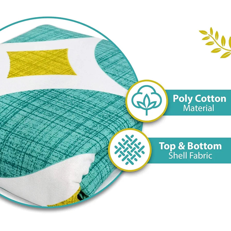 Divine Casa Glace Cotton Single Bed Dohar | 120 GSM Lightweight AC Blanket | Reversible Summer Quilt | 210 x 140 CM, Turquoise Blue & Leaf Green