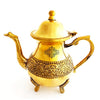 Indian Art Villa Golden Brass Embossed Mughlai Design Tea Pot - 800 gms