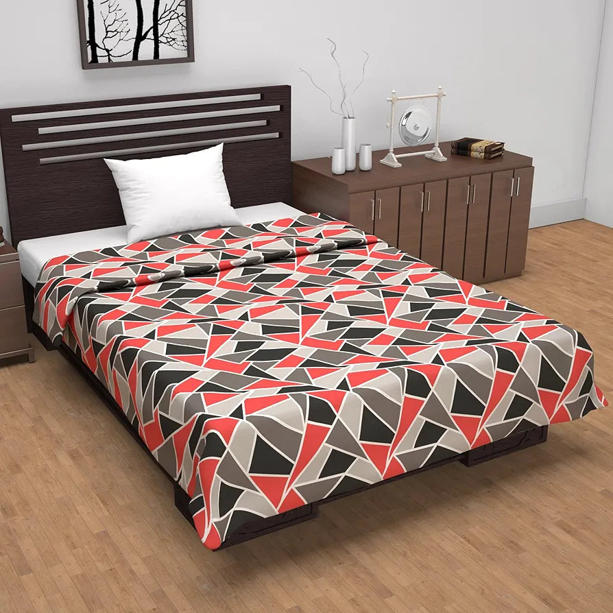 Divine Casa 100% Pure Cotton 120 GSM Reversible Geometric Print Single Bed Dohar for All Season Size | TC - 144
