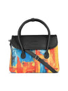 Zouk Printed Jute Handcrafted Vegan Leather & Jute Multicolor Women's Satchel Bag