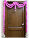Artificial Marigold Fluffy Flowers Garlands Door Toran/Door Hangings Pink