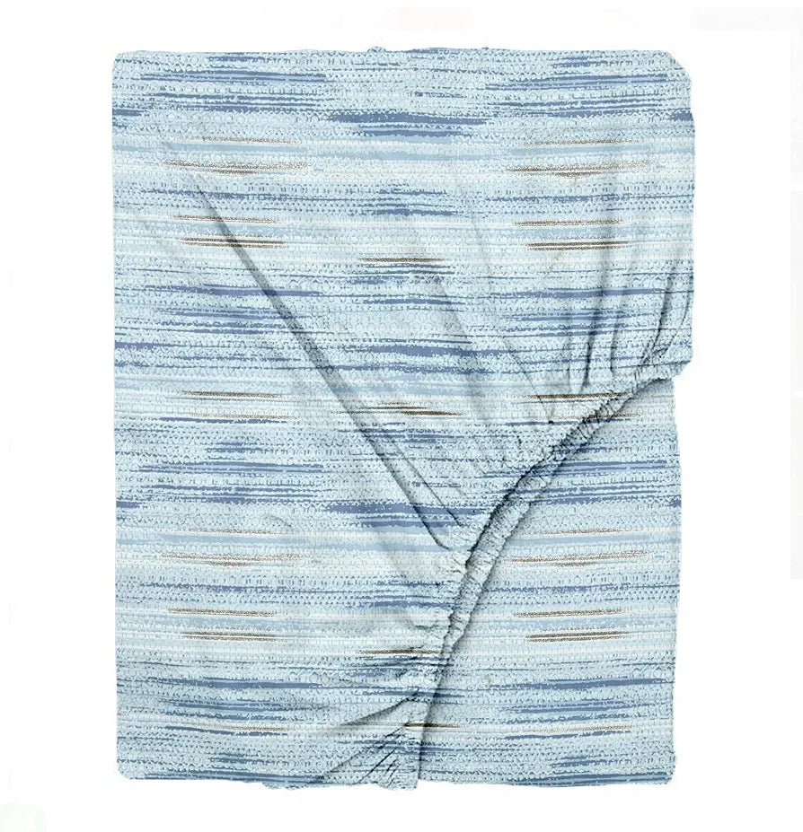 Trance Home Linen 100% Cotton 180 TC Bedsheet | Queen Size Printed Fitted Bedspread with 2 Pillow Covers 