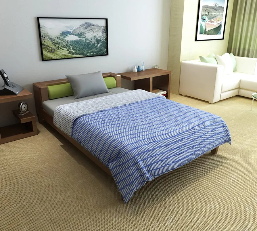 Divine Casa 100% Cotton Single Bed Cambric Comforter | Blanket for All Seasons - Luxurious Comfort and Breathability | TC - 110