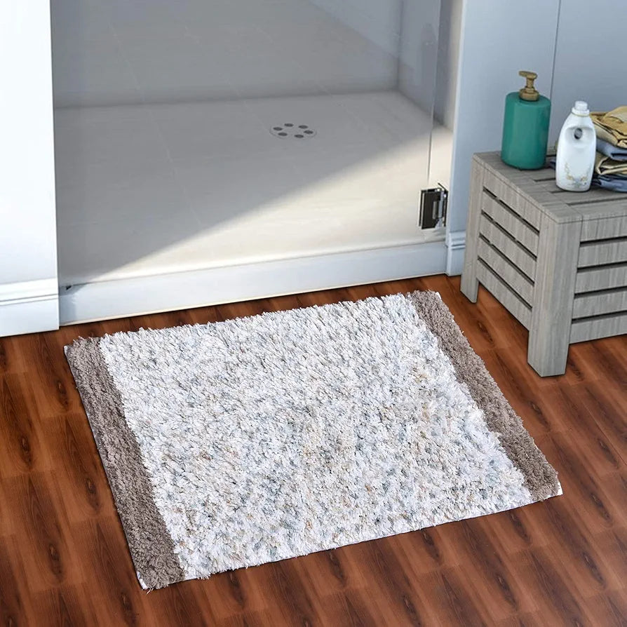 AEROHAVEN™ Glorious Super Soft Microfiber Abstract Moroccan Stripe Designer Anti Slip Bathmat 