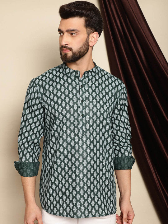 Ethnic Motifs Printed Thread Work Short Kurta