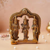 Ecraftindia Golden Metal Ram Darbar Murti Statue | Lord Ram Sita Laxman and Hanuman Idol