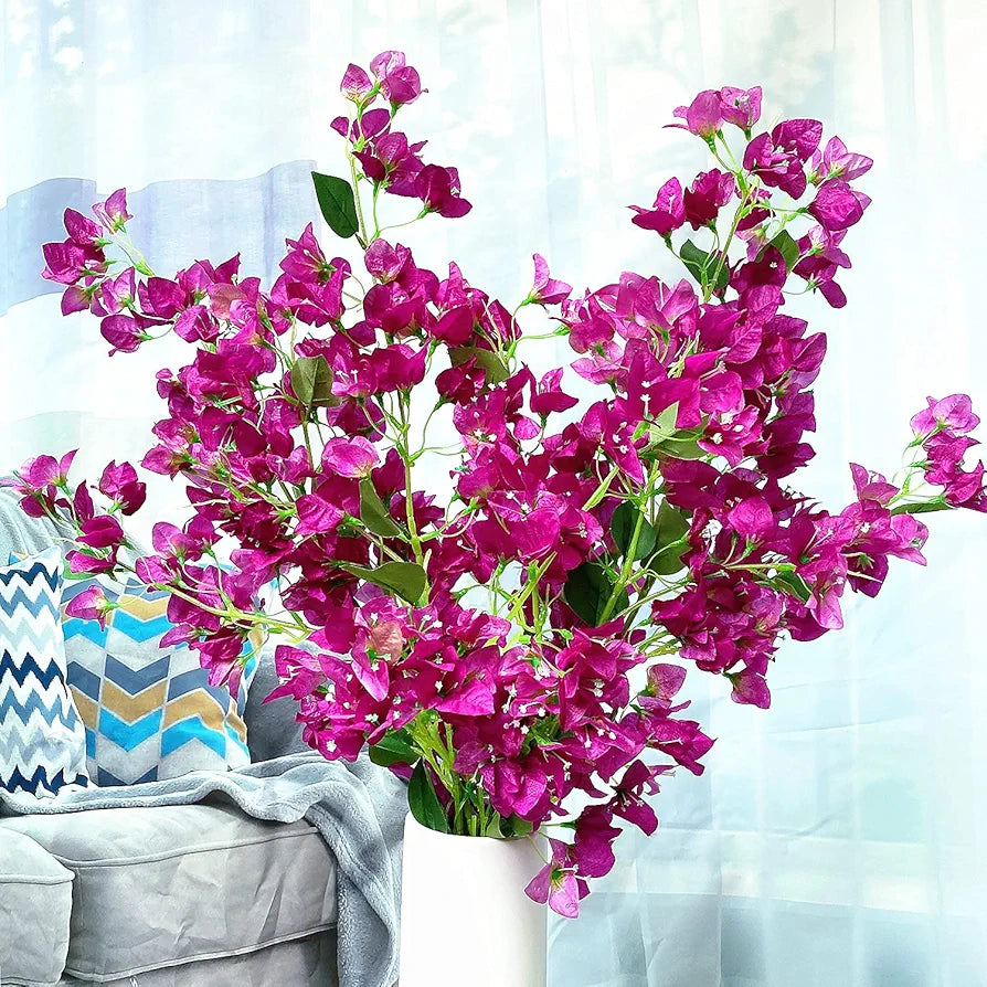 Artificial Flowers Silk Bougainvillea Branches Faux Artificial Bougainvillea Floral Stems Long Plant Branches 45