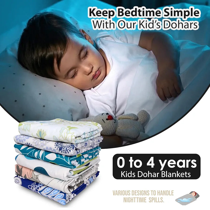 Divine Casa Floret 100% Cotton Single Kids Dohar | 120 GSM | Soft & Lightweight Throw Blanket | Cozy & Breathable Bedding | All-Season Comfort | 140 x 100 CM, Ivory Sunflowers