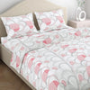 Haus & Kinder Cotton Bed Sheet for King Size Bed (108 X 108 Inches) with 2 Pillow Covers | 186 TC Bedsheet Blush Horizon