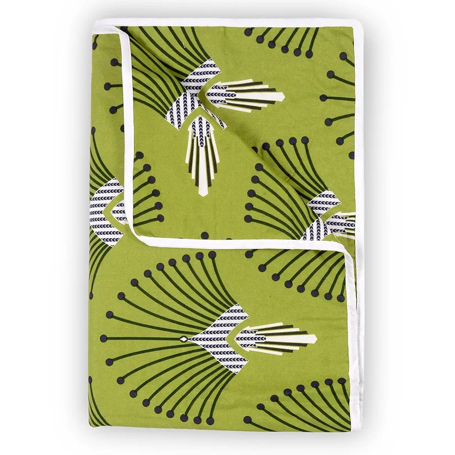 Divine Casa Glace Cotton Double Bed Dohar | Lightweight & Breathable AC Blanket | Reversible Summer Quilt | 220 x 205 CM, Olive Green & Blue