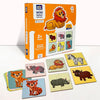 Mini Leaves 4 Piece Wooden Puzzle for Kids | Set of 6 Wild Animals Jigsaw Puzzle | Educational Puzzle Game With Wooden Box