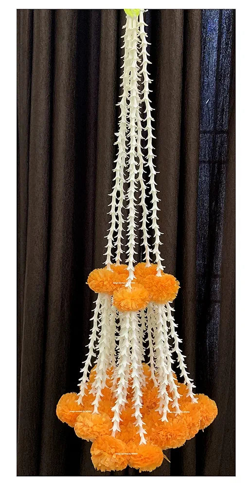 SPHINX Artificial Rajnigandha & Clustered Marigold  Strings for Decoration Approx 2.33 ft - 