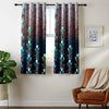 Nendle Polyester Printed Window Curtains 5 Feet Long Set of 2 Multicolor Sea Green Colour