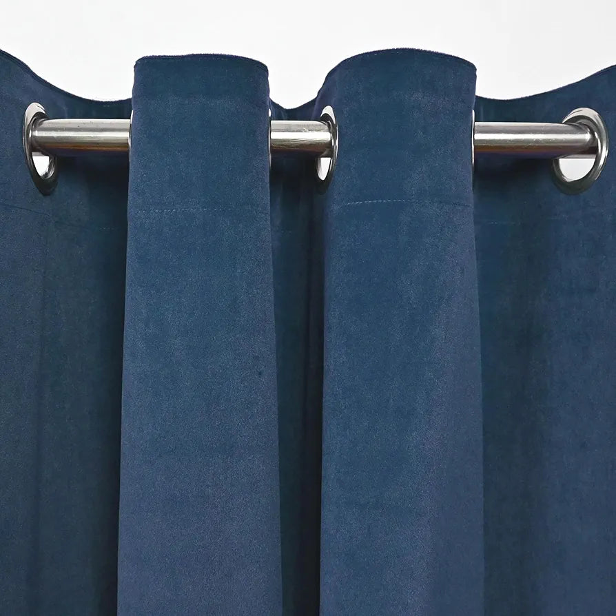 Divine Casa Velvet Blackout Curtain 5 Feet | Premium Thermal Insulated & Noise Reducing Room Darkening Window Panel for Home & Office | 1 Piece