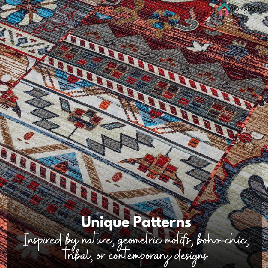 HOMADORN Handmade Printed Modern Dhurrie/Rugs/Carpet for Living Room/Drawing Room Enhanced Decor for Bedroom 
