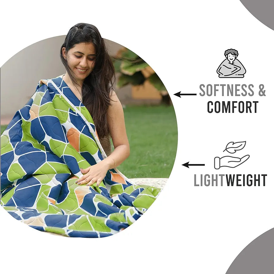 Divine Casa Microfiber 150 GSM Reversible Double Bed Comforter | Ultra Soft & Lightweight Blanket | Cozy & Breathable for All-Weather | 254 x 230 CM, Acid Lime