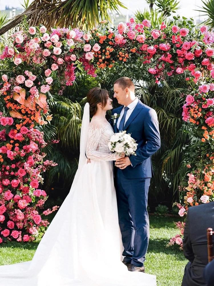 MACTING Artificial Flower Roses 30PCS Real Touch Spring Fake Flowers with Stem Fuchsia Foam Roses for Wedding DIY Bouquets Table Centerpieces Party Bridal Shower Holiday Home Decorations