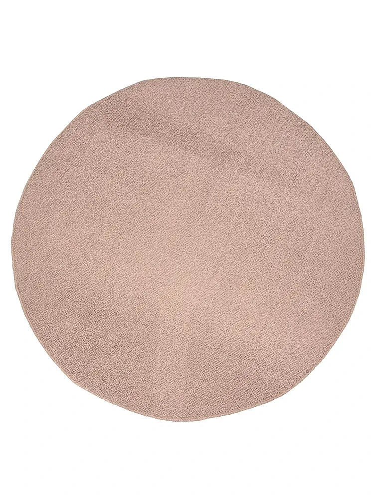 SARAL HOME EASY LIVING Home Beige Polypropylene Anti Skid Round Bathmat-90X90 Cm