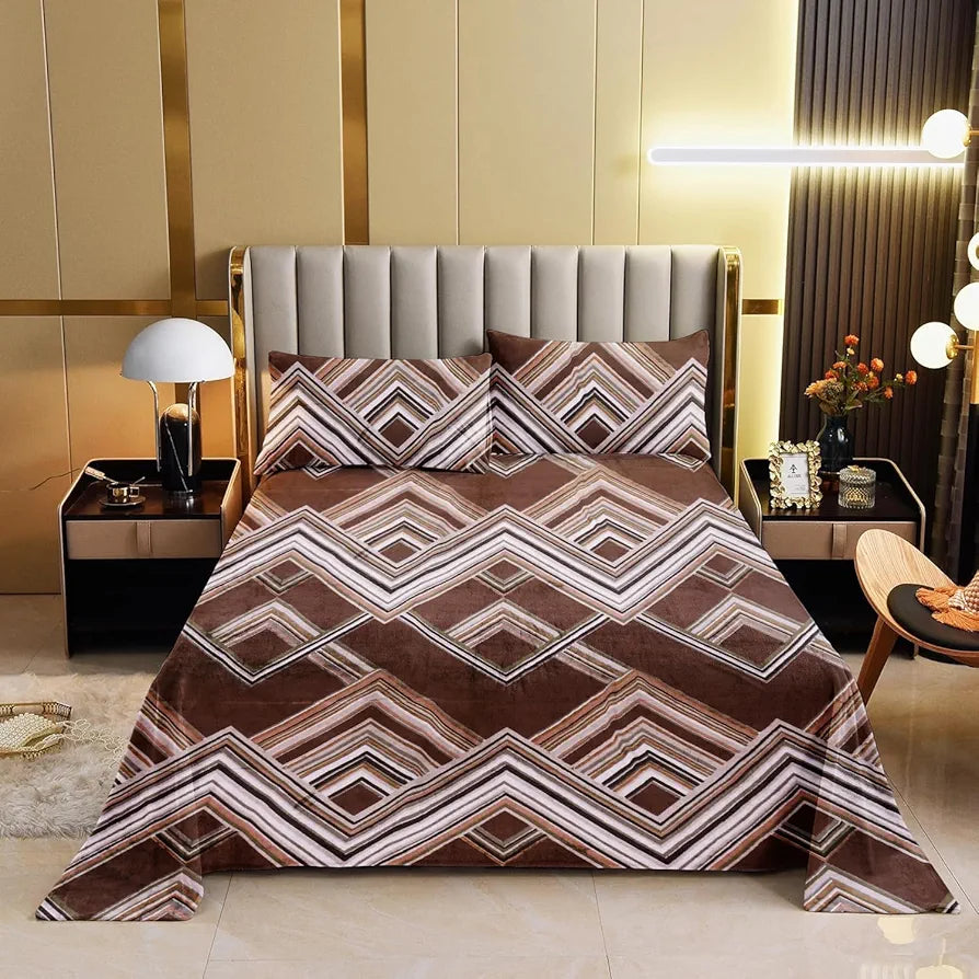 Cloth Fusion Warm Winter Bedsheet for Double Bed King Size with 2 Pillow Covers, Cozy Woolen Bedsheets for Double Bed 