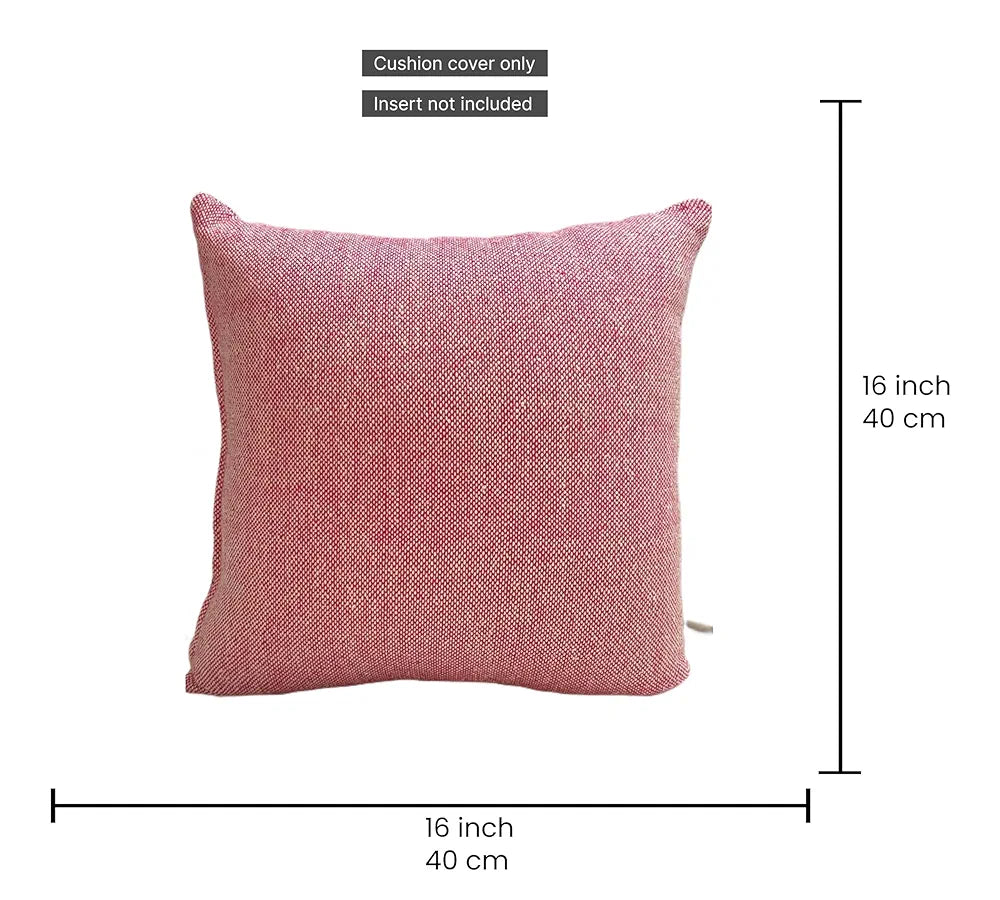 SAJAVAT HOME Cotton Cushion Cover 16X16 Inches  – Soft Decorative Cushion Cover for Sofa, Bed, or Chair –Beige Pink, Pack of 1