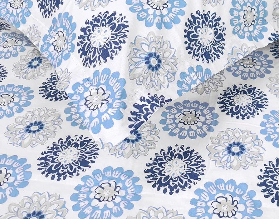 Divine Casa 144 TC 100% Cotton Bedsheet for Double Bed with 2 Pillow Cover 