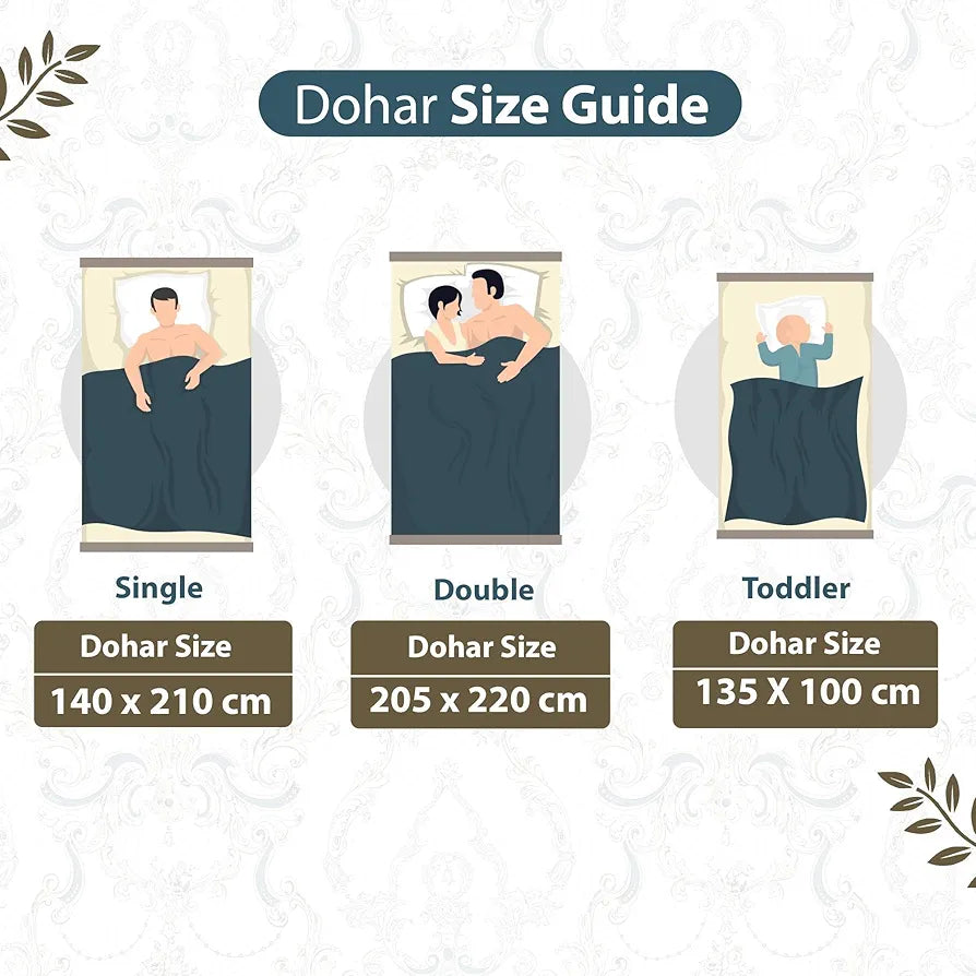 Divine Casa Glace Cotton 120 GSM, 120 TC Reversible Lightweight Printed AC Dohar Blanket for Single Bed | Beige & Brown, Soft & Cozy Quilt