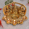 Laxmi Ganesh Saraswati Idol Diya Oil Lamp Deepak Metal