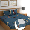 Dreamlet Supersoft 160tc Premium Cotton Elastic Fitted Double Bedsheets With 2 Full Size Pillow Covers  | Navy