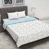Trance Home Linen 150 GSM Pure Cotton Reversible Dohar Double Bed Size Ac Blanket Comforter Soft Light-Weight Bed Blanket Colour Summer Dreams Blue