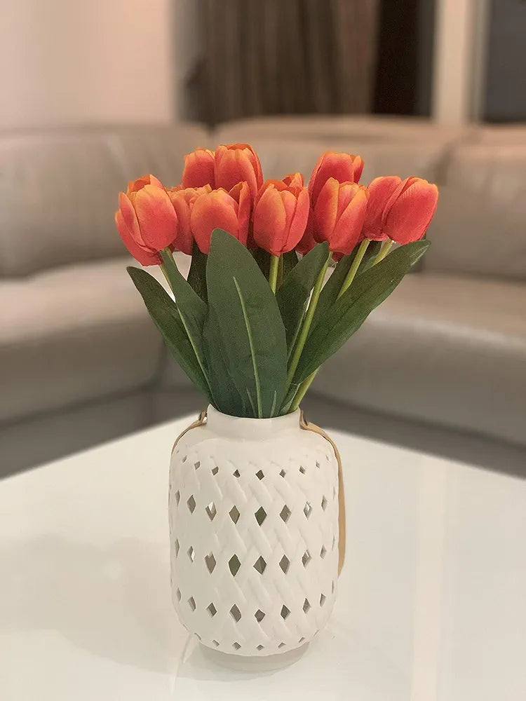 Fourwalls Beautiful Artificial Polyester and Plastic Tulip Flower Bunch 