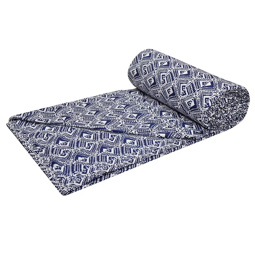 Trance Home Linen Pure Cotton Reversible Dohar Toddler Size | Ac Quilt for Babies | Infants - New Born Blanket | Soft Light-Weight Bed Blanket 0-4 Years Kids 