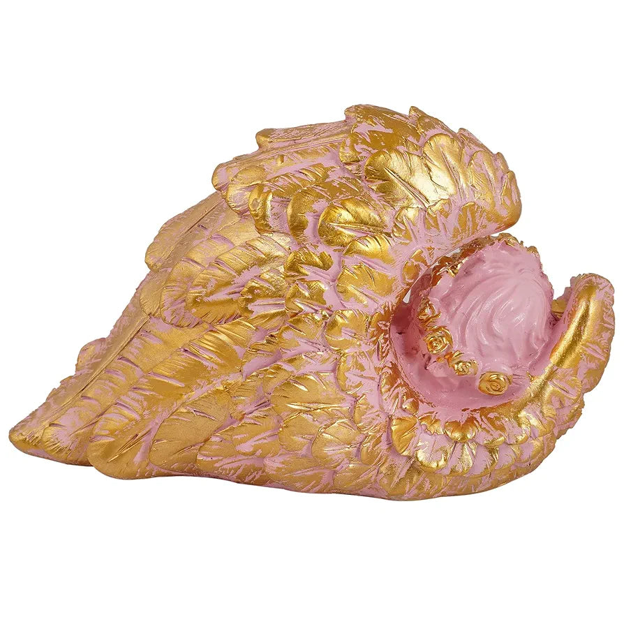 Zart Angel Girl Showpiece for Home Decor | Winged Fairy Statue for Shelves | Pink Home Decor Item 