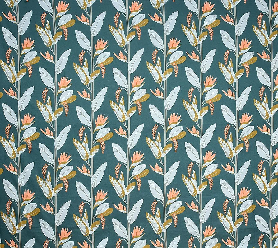 THE HOME STYLE Cotton Feel Glace Cotton All Around Elastic Fitted Printed King Size Double Bed Bedsheet With 2 Pillow Cover,300 TC