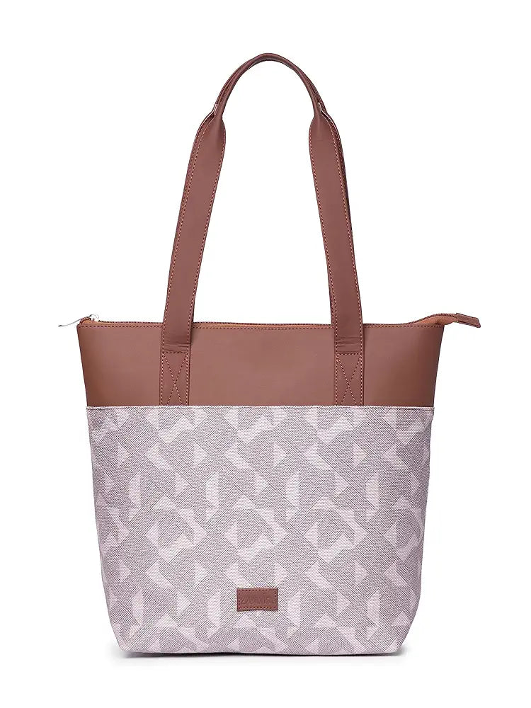 ZOUK Printed Women's Jute Handcrafted Vegan Leather Everyday Tote