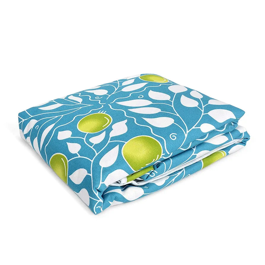 Divine Casa Glace Cotton 120 GSM Reversible Lightweight Printed Single Bed AC Dohar Blanket Quilt - Turquoise and Green| TC - 120