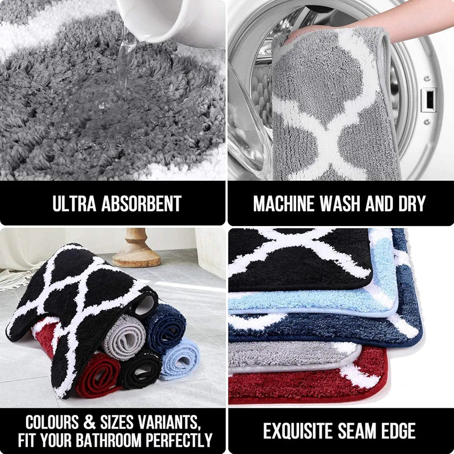 AEROHAVEN™ Glorious Super Soft Microfiber Designer Anti Slip Bathmat 